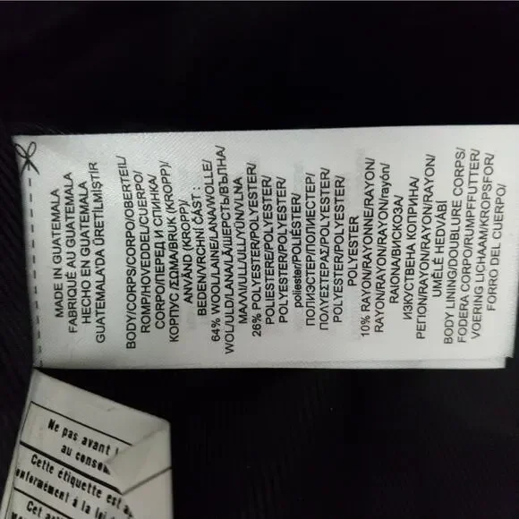 NWT@$340! LAUREN BY RALPH LAUREN! BLACK WOOL BLEND DOUBLE BREAST OVERCOAT! SZ 8 - Picture 14 of 16